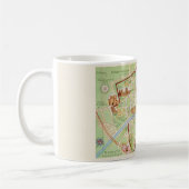 Mug Carte illustrée vintage de York Angleterre (Gauche)