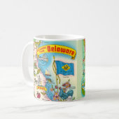 Mug Carte illustrée vintage du Delaware (Devant gauche)