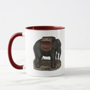 Mug Carte Jumbo Circus Elephant Retro Die-Cut vintage