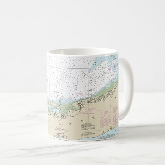 Mug Carte marine de Cape Cod Bay 13246 (Devant droit)
