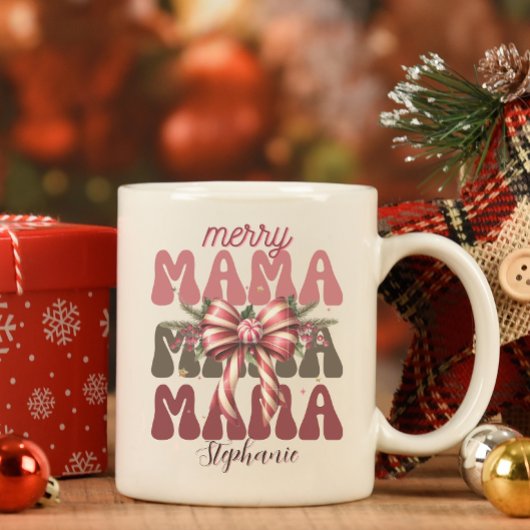 Mug carte mère rétro arc de Noël