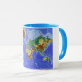 Mug Carte mondiale géographique internationale (Devant droit)