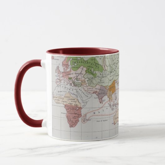 Mug Carte montrant les langues du monde (Gauche)