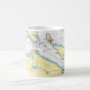 Mug Carte nautique des détroits de Mackinac