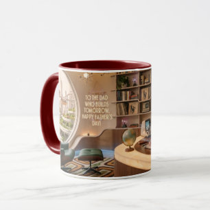 Mug Carte Papa Solopreneur Rétro Futuriste
