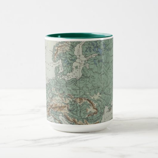 Mug Carte physique de l'Europe (Centre)