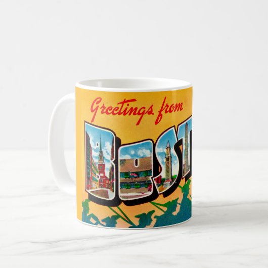 Mug Carte Postale Ancienne de Boston (Devant gauche)