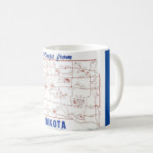 Mug Carte postale bleu et blanc du Dakota du Sud (Devant droit)