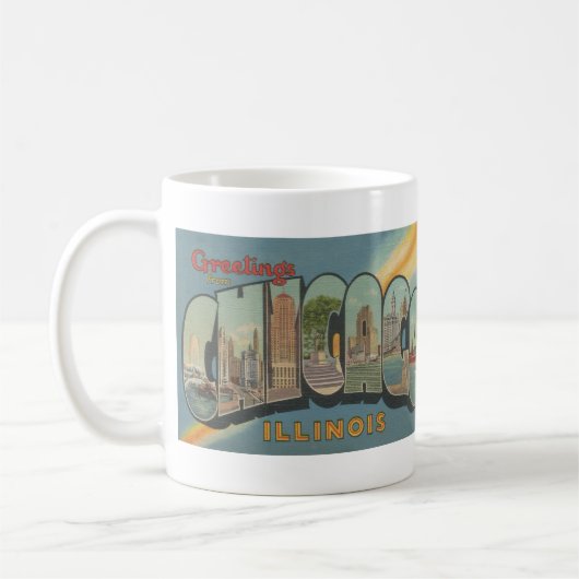 Mug Carte postale Chicago Big Letter 1944 (Gauche)