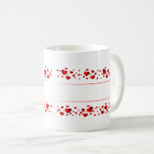 Mug Carte postale coeurs bannière (Devant droit)