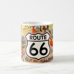Mug Carte postale colorée de la route 66