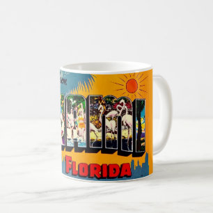 Mug carte postale colorée de Miami Floride
