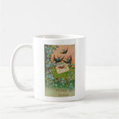 Mug Carte postale d'anniversaire vintage Oiseaux et fl (Gauche)