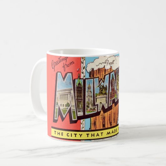 Mug Carte postale de bière de Milwaukee (Devant gauche)