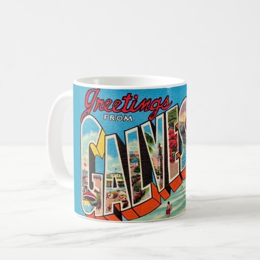 Mug carte postale de Galveston Texas (Devant gauche)