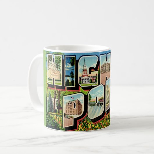 Mug Carte postale de High Point Caroline du Nord (Devant gauche)