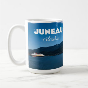 Mug Carte postale de Juneau Alaska avec un avion de cr