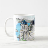 Mug Carte postale de l'île de Santorin Grèce (Gauche)