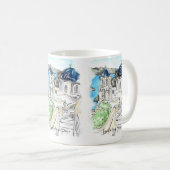 Mug Carte postale de l'île de Santorin Grèce (Devant droit)