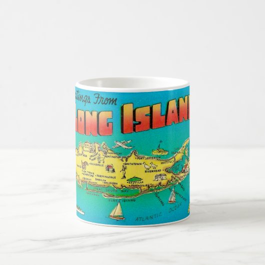 Mug Carte Postale de Long Island (Centre)