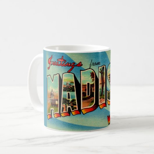 Mug Carte postale de salutation Madison Wisconsin (Devant gauche)