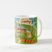 Mug Carte postale de salutations de Leesburg Floride (Devant droit)