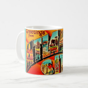 Mug Carte postale de salutations rétro Atlantic City N