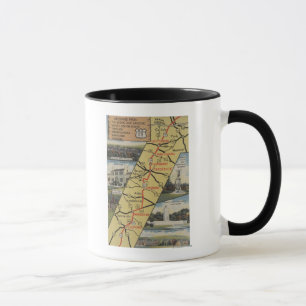 Mug Carte postale détaillée de la route 15