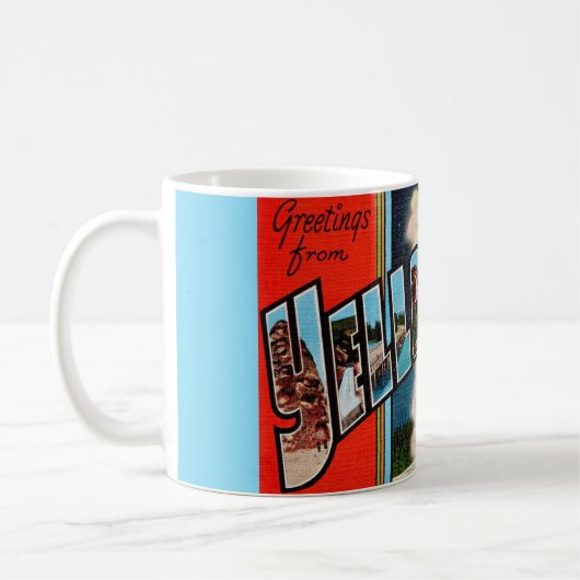 Mug Carte postale du parc national Retro Yellowstone (Gauche)
