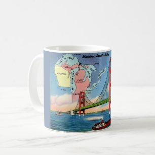 Mug Carte postale du pont de Mackinac Island