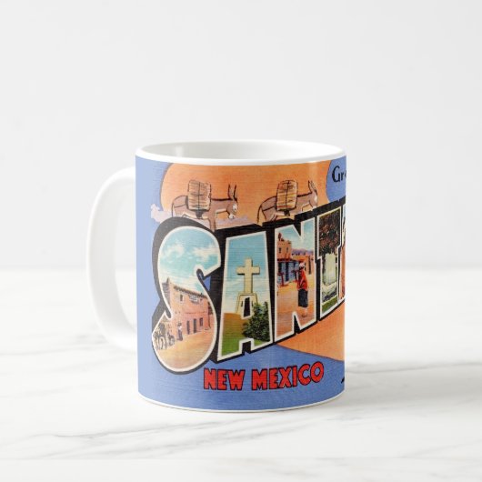 Mug Carte postale Père Noël Fe vintage (Devant gauche)