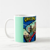 Mug Carte postale rétro Asheville NC (Gauche)