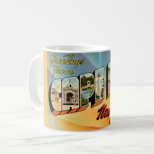 Mug Carte postale Retro Cape May NJ (Devant gauche)