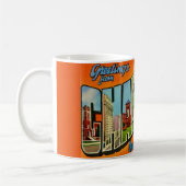 Mug Carte postale rétro de Charlotte NC (Gauche)