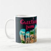 Mug Carte Postale Rétro de San Antonio (Gauche)