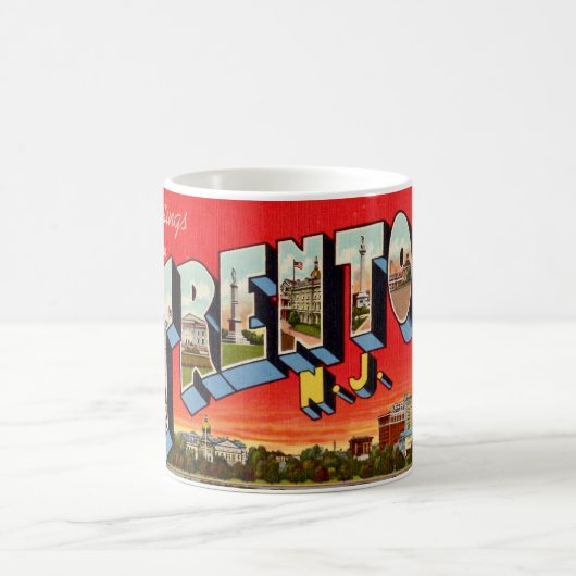 Mug Carte postale rétro de Trenton NJ (Centre)