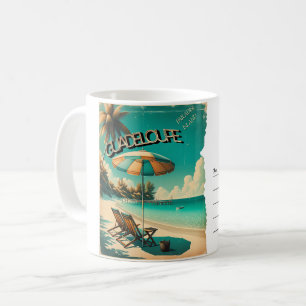 Mug Carte Postale Rétro Guadeloupe Plage Exotique