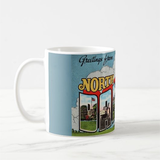 Mug Carte postale Retro North Dakota (Gauche)