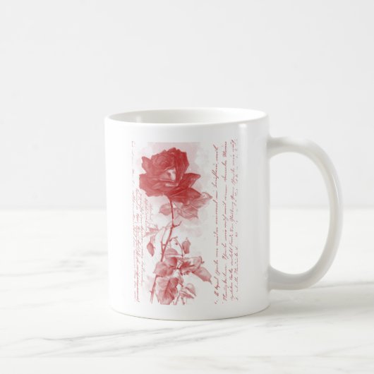 Mug Carte postale Rose rouge (Droite)