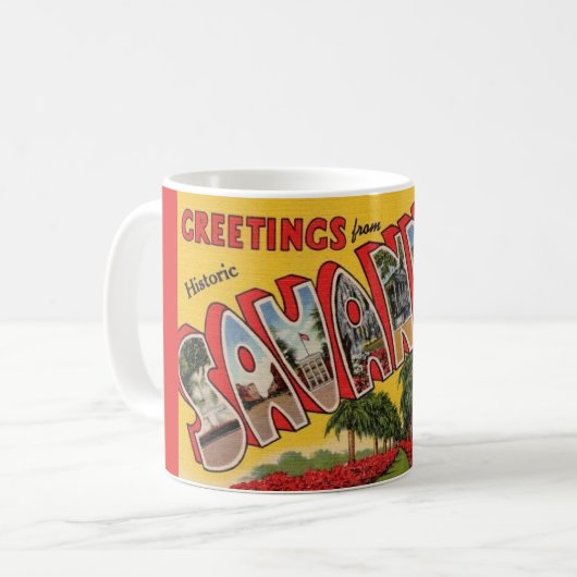 Mug Carte Postale Savannah Géorgie (Devant gauche)