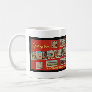 Mug Carte postale vintage Big Letter NEBRASKA