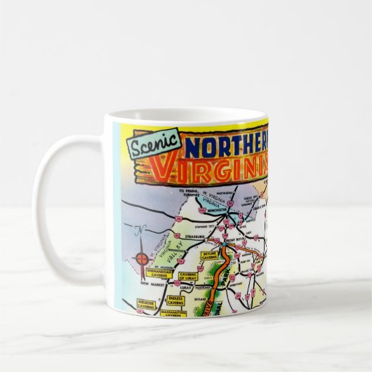 Mug Carte postale vintage de Virginie (Gauche)