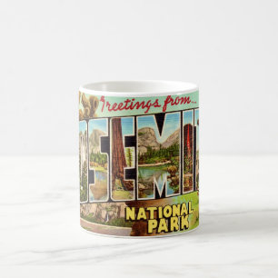 Mug Carte postale vintage du parc national de Yosemite