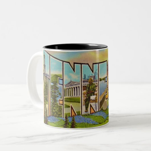 Mug Carte Postale Vintage du Tennessee (Devant gauche)