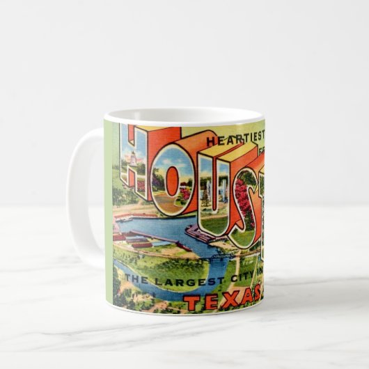 Mug Carte postale vintage Houston Texas (Devant gauche)