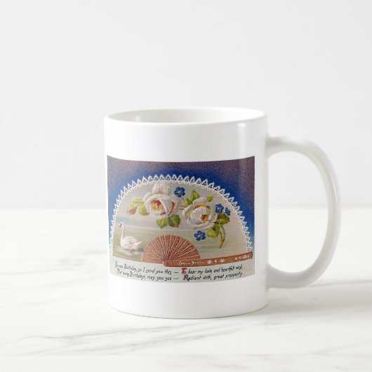 Mug Carte postale vintage Swan Blue (Droite)