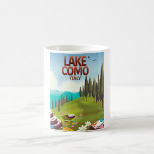 Mug Carte postale voyage du lac de Côme Italie.