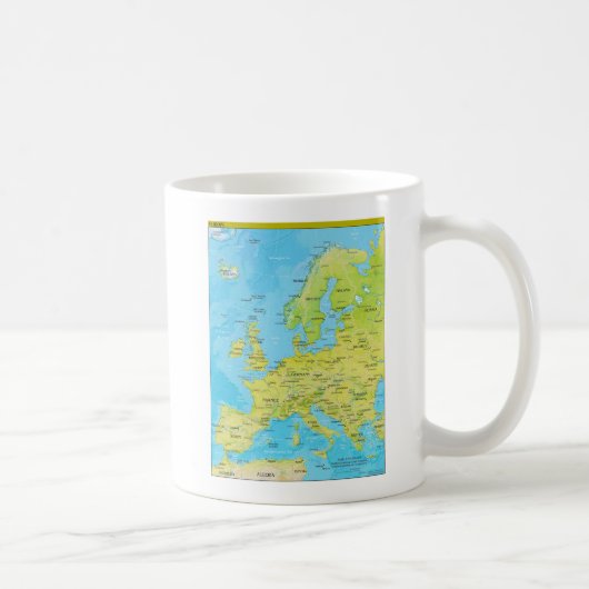 Mug Carte régionale géopolitique de l'Europe (Droite)