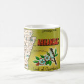 Mug Carte Rétro de l'Arkansas (Devant droit)