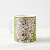 Mug Carte Rétro de l'Arkansas (Devant gauche)